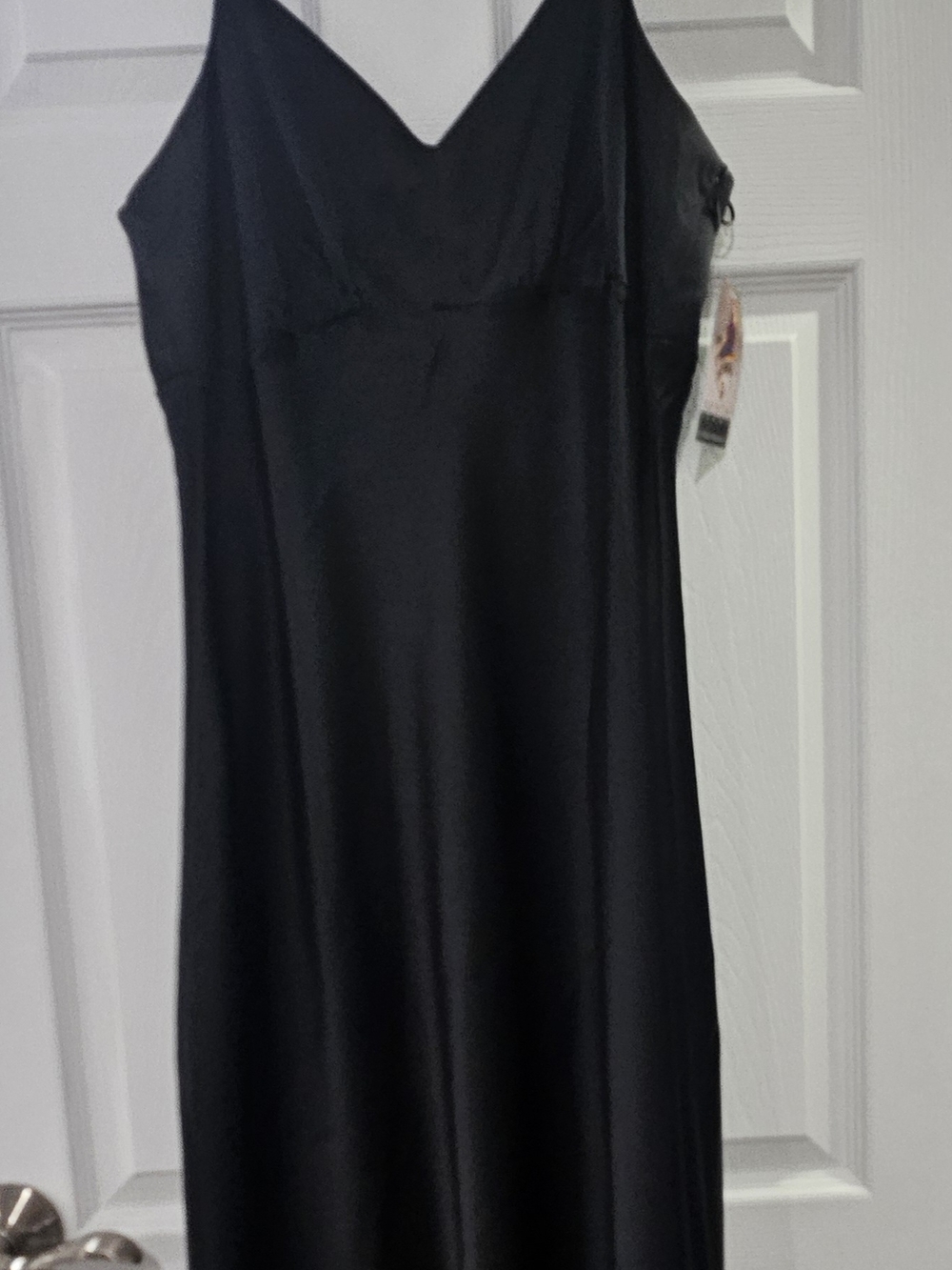 sofia by sofia vergara Black Satin Maxi Slip Dress